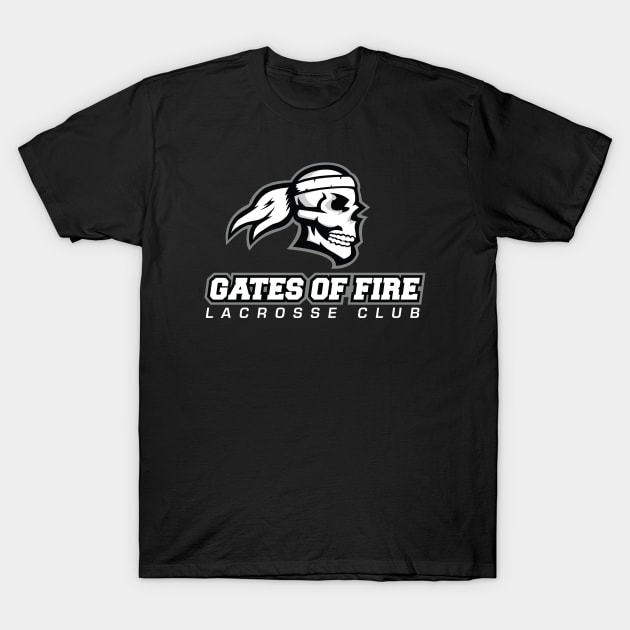 Gates Of Fire Lacrosse Club Grey Logo T-Shirt by GatesOfFire